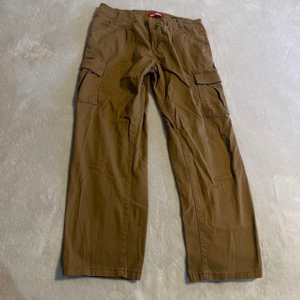 Unionbay Women High Rise Cargo Pants Brown Size 13 31W Cotton Blend Straight Leg